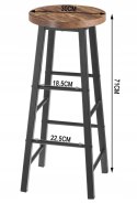 STOŁEK BAROWY Woltu zestaw 2 szt. 71 cm