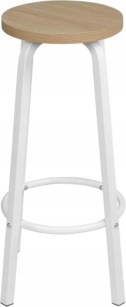 STOŁEK TABORET zestaw 2 szt. płyta MDF metal, naturalny jasny dąb Woltu
