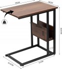 STOLIK POMOCNICZY kawowy nocny WOLTU 55x36x59,5cm ciemny buk