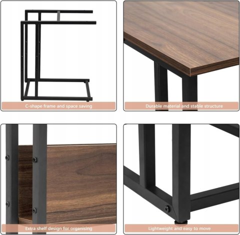 STOLIK POMOCNICZY kawowy nocny WOLTU 55x36x59,5cm ciemny buk