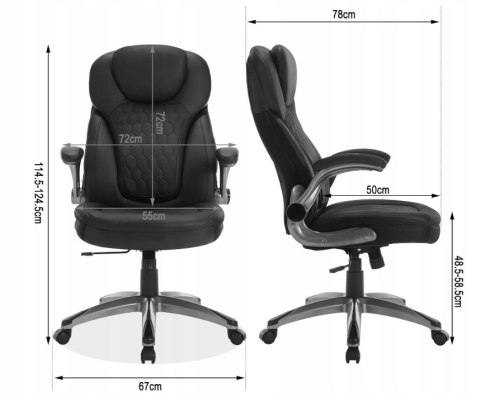FOTEL KRZESŁO ERGONOMICZNE BIUROWE GAMINGOWE WOLTU CZARNY
