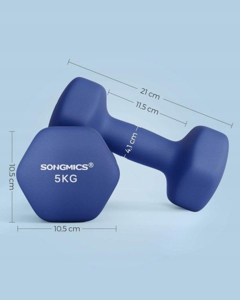 HANTLE powlekane/gumowane stałe Songmics 2 x 5 kg