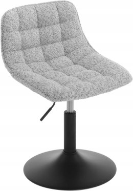 HOKER STOŁEK krzesło do toaletki pikowany Szenil Woltu szary 72 cm