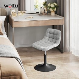 HOKER STOŁEK krzesło do toaletki pikowany Szenil Woltu szary 72 cm