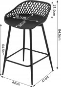 HOKER Woltu czarny ZESTAW 2 SZT. 84,5 cm tworzywo sztuczne