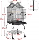 KLATKA DLA PTAKÓW woliera Yaheetech 59 x 59 x 145 cm czarna OUTLET