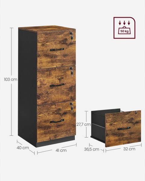 ORGANIZER SZAFKA z szufladami na dokumenty Vasagle 40 cm x 103 cm x 41 cm