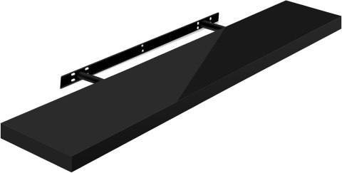 PÓŁKA WISZĄCA NA KSIĄŻKI CZARNA REGAŁ ŚCIENNY 90 X 23 X 3,8 CM