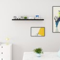 PÓŁKA WISZĄCA NA KSIĄŻKI CZARNA REGAŁ ŚCIENNY 90 X 23 X 3,8 CM
