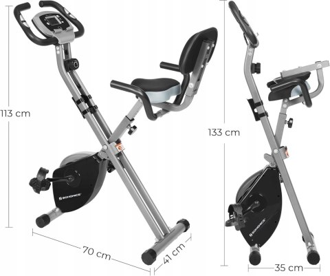 ROWER TRENINGOWY stacjonarny 70x41x113 cm Czarny-Szary