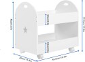 Regał na zabawki organizer biały kółka 30 x 49,5 x 44,5 cm 2 poziomy