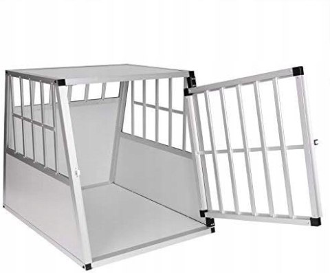 SKRZYNKA TRANSPORTOWA DLA PSÓW TRANSPORTER L 85x69x65 cm EUGAD aluminium