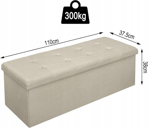 Skrzynia Woltu 110 x 37,5 x 38 cm 118l odcienie beżu