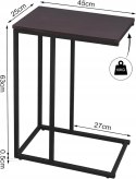 Stolik kawowy Woltu prostokątny 45 x 25 x 63,5cm ciemny buk