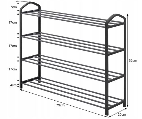 Szafka na buty Woltu 79 x 62 x 20 cm czarny