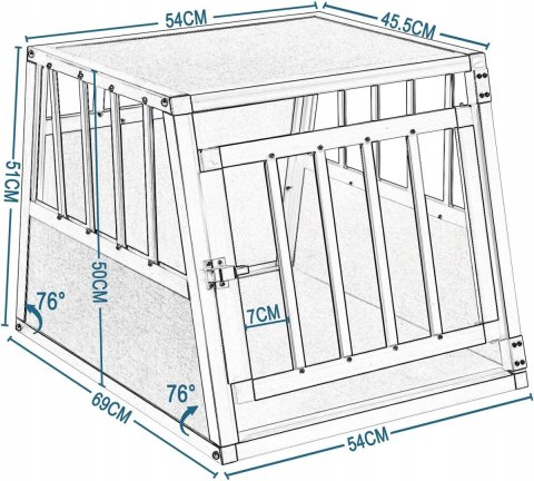 Transporter dla psa Eugad biały, srebrny S/M 69 cm x 54 cm 51 cm