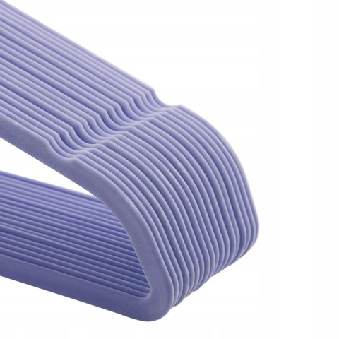 WIESZAKI NA UBRANIA 45x0,6x23,5 cm fioletowe zestaw 20szt.