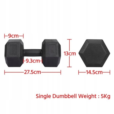 ZESTAW HANTLI BITUMICZNYCH 2X5KG CZARNE YAHEETECH 411257BK