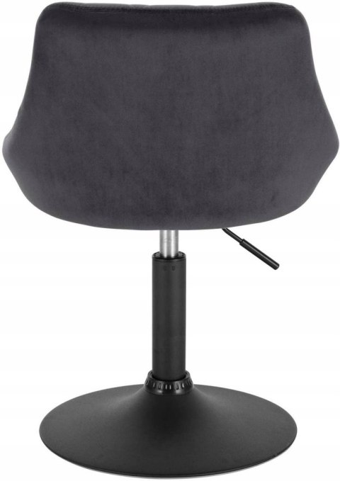 Hokery fotele barowe zestaw 2 sztuk Woltu szare 82 cm tkanina aksamit