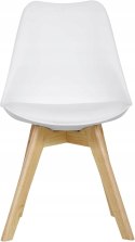 Krzesło Hoker zestaw 2 sztuk Woltu biały 82 cm skóra sztuczna lite drewno