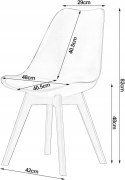 Krzesło Hoker zestaw 2 sztuk Woltu biały 82 cm skóra sztuczna lite drewno