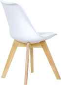 Krzesło Hoker zestaw 2 sztuk Woltu biały 82 cm skóra sztuczna lite drewno