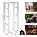 STOJAK NA DREWNO KOMINKOWE CZARNY LOFT METALOWY WYTRZYMAŁY 40 x 100 x 25 cm