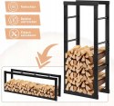 STOJAK NA DREWNO KOMINKOWE CZARNY LOFT METALOWY WYTRZYMAŁY 40 x 100 x 25 cm