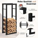 STOJAK NA DREWNO KOMINKOWE CZARNY LOFT METALOWY WYTRZYMAŁY 40 x 100 x 25 cm