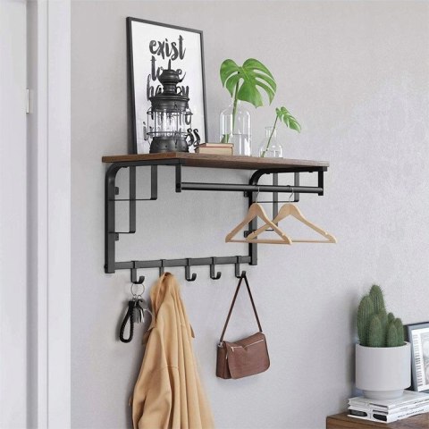 PÓŁKA ŚCIENNA Z WIESZAKAMI LOFT INDUSTRIALNA RETRO PÓŁKA ŚCIENNA Z WIESZAKAMI LOFT INDUSTRIALNA RETRO